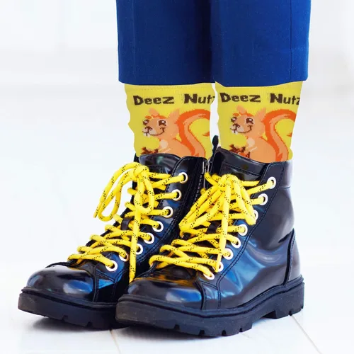 Vista 8 de TC9SOCKS Funny Socks Deez Nuts Meme Socks Squirrel Lovers Socks Fun Socks Unisex Funky Socks Casual Dress Socks