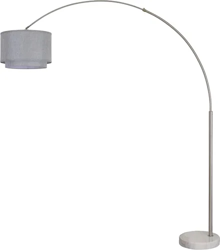 Vista 10 de SH Lighting - Lámpara de pie de arco ajustable de acero con base de mármol