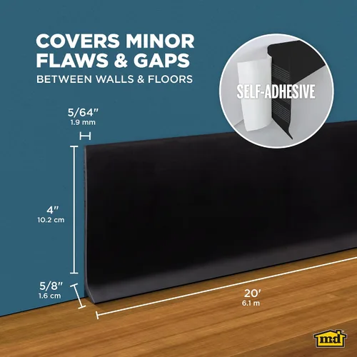 Vista 2 de Vinilo cobertor autoadhesivo de pared M D BUILDING PRODUCTS de base satinada 4" x 20', 93146