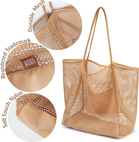 Vista 3 de Bolsa de hombro para mujer de malla para la playa