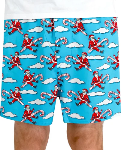 Vista 26 de ROCK ATOLL Calzoncillos tipo bóxer de algodón con estampado novedoso y brillante para hombre Estampado Afrutado Negro