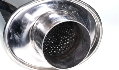 Vista 4 de Squirrelly SilentMAX - Mini silenciador/resonador de acero inoxidable, entrada/salida de 3 pulgadas