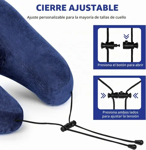 Vista 6 de Rewondah Almohada inflable de viaje para avión dormido, almohada inflable para el cuello para viajar en avión con funda lavable, almohada de viaje