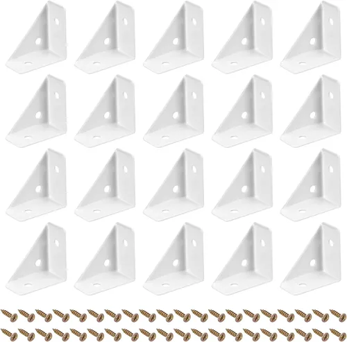 Vista 11 de uxcell 20 soportes de esquina angulares de 1.496 pulgadas x 1.496 pulgadas, soportes de acero laminado en frío con tornillos para borde de Negro