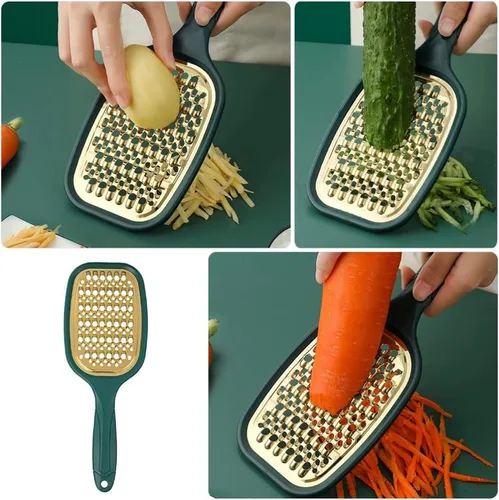 Vista 8 de Hemoton Pelador de patatas Pelador de verduras Rallador de acero inoxidable Rallador cuadrado grueso Rallador de queso de mano Rallador de verduras