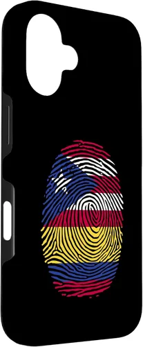 Vista 3 de Funda para iPhone 16 Boricua y Colombia con huellas dactilares puertorriqueñas