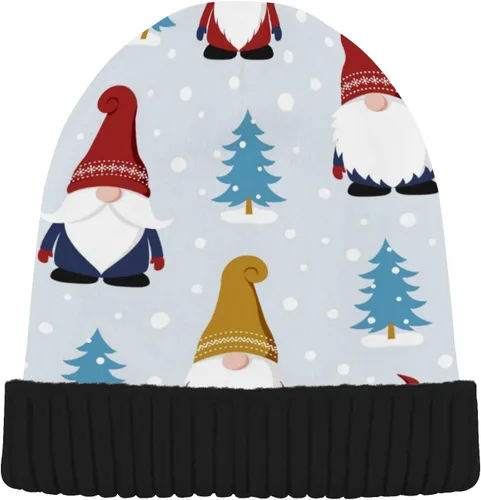 Vista 2 de SHJI Bolsa de regalo de bastón de caramelo de Navidad para hombre, gorro de invierno cálido de punto, gorro de cráneo Slouch Gorra de pesca, gorros