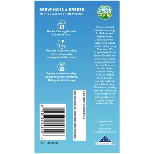 Vista 4 de Celestial Seasonings Té helado Cold Brew, Citrus Sunrise, sin cafeína, 18 bolsas de té (paquete de 6)