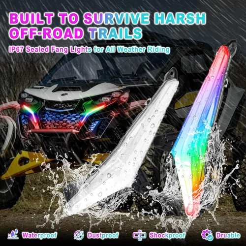 Vista 4 de Luces de colmillo RGB para Can‑Am Maverick R MAX X RS 2024+