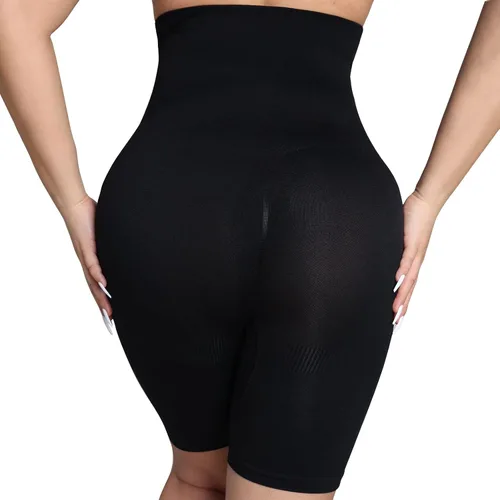 Vista 5 de Pantalones cortos con control de abdomen para mujer, cintura alta, moldeador de cuerpo, levantador de glúteos, muslos más delgados