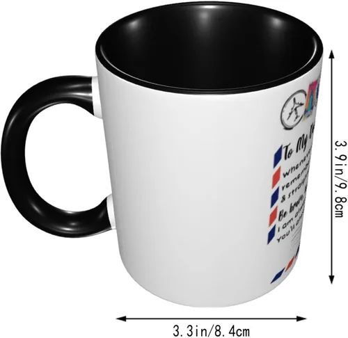 Vista 4 de Taza de café con letra de mamá a hija, tazas de té, tazas de café, tazas de café de cerámica para mujeres, hombres, oficina, hogar, regalo del día