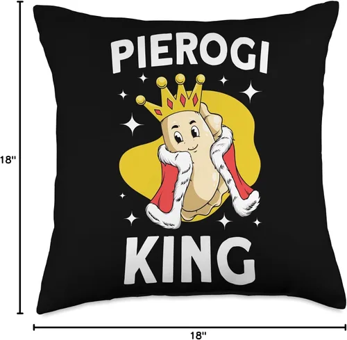 Vista 4 de Pierogi Maker Filled Dumplings Pierogi Gift Lover King Polish Pierogi - Almohada de 18 x 18 pulgadas, multicolor