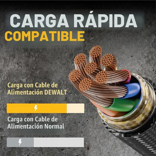 Vista 4 de DEWALT Heavy Duty USB C Cable (USB 2.0, Black, 1 feet)