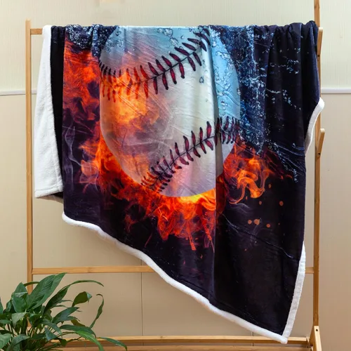 Vista 3 de Sviuse Manta de béisbol con estampado de bolas de béisbol, regalos para niños y adultos, artículos deportivos para amantes del sóftbol, manta suave