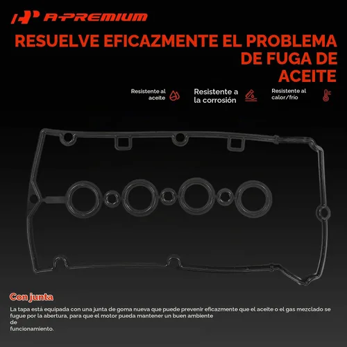 Vista 3 de A-Premium Kit de cubierta de válvula de motor compatible con Chevy Cruze, Sonic, Trax, Aveo, Aveo5, L4 1.6L 1.8L (tipo de aluminio mejorado)