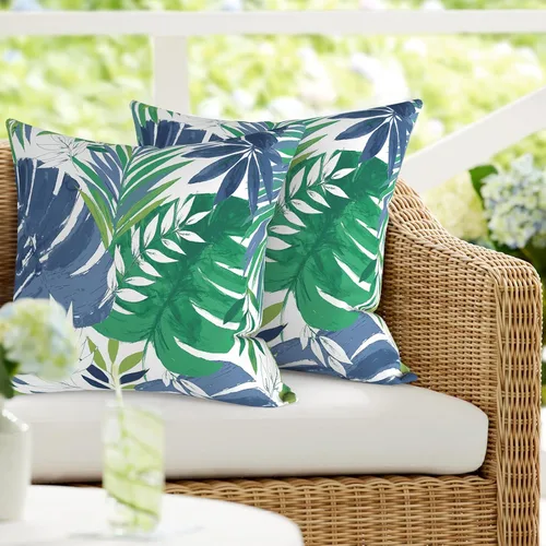 Vista 40 de DYTXIII Paquete de 2 almohadas lumbares impermeables para exteriores con rellenos, 12 x 20 pulgadas, almohada decorativa rectangular para patio