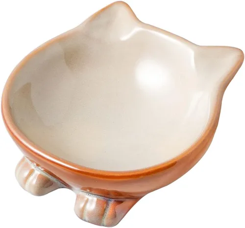 Vista 16 de Nihow Ceramic Basic Cat Bowls: cuenco para gatos de 5 pulgadas para alimentos y agua Food Grade Cat Dish for Small-Sized Cat - Microwave &