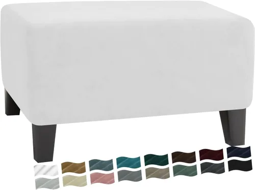 Vista 9 de MAXIJIN Funda Otomana de Terciopelo Cubierta Rectangular Elástica Cubiertas de Otomano Cuadradas Funda Rectangular Lavable para Taburete de Pie
