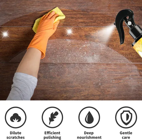 Vista 4 de Pulidor de cera de abejas para muebles, espray original de cera de abeja natural, limpiador de madera, esmalte de piso de madera para sala de estar