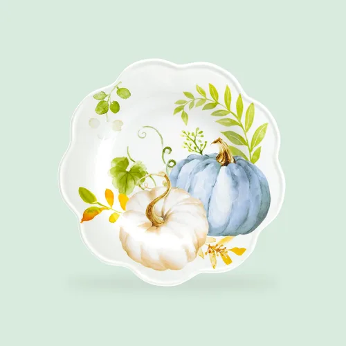 Vista 4 de Potter's Studio - Juego de 4 platos surtidos de 8.5 pulgadas para ensalada/postre de calabaza otoñal