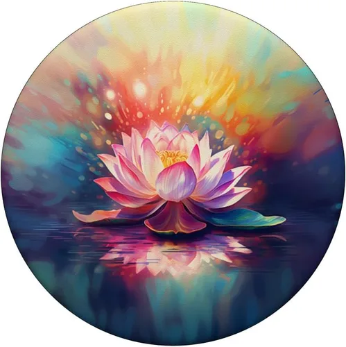 Vista 3 de PopSockets de acuarela de meditación de yoga de flor de loto PopGrip intercambiable