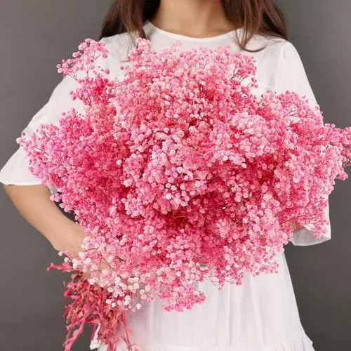 Vista 10 de Más de 4000 flores secas de respiración de bebé a granel - Ramo de flores secas de color blanco marfil de 17.2", ramas de gypsophila naturales