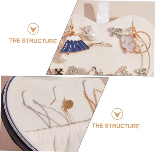 Vista 8 de Holibanna 4pcs jewelry box travel jewelry earring travel case heart jewelry necklace ring holder stud earring organizer earring gift case jewelry