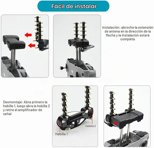 Vista 7 de Extensor de rango de antena para drones Yagi-UDA 5.8ghz potenciadores de señal compatible con DJI Air 2S/Mini 2/Mini 3 Pro/Mavic Air 2/Mavic 3 RCN1