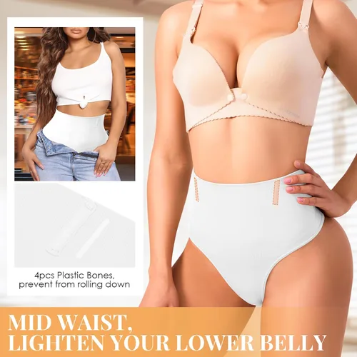 Vista 2 de Tanga moldeadora de cintura alta para mujer con control de abdomen, ropa
