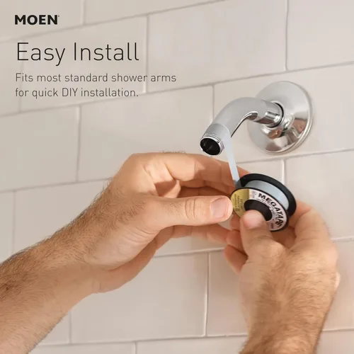 Vista 2 de Moen S1001EP Cabezal de ducha tipo lluvia de 8" Eco-Performance delgado como una navaja, cromo
