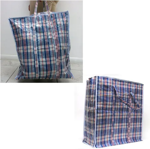 Vista 5 de 2 bolsas grandes de almacenamiento reutilizables para compras y lavandería, organización con cremallera