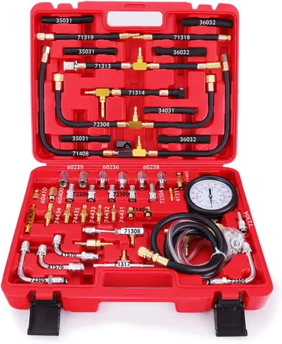 Vista 2 de BETOOLL Pro juego de medidor de presión de inyección de combustible. Manómetro de 0-140 PSI.
