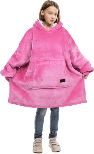 Vista 10 de Catalonia Sudadera tipo manta con capucha para niños, sudadera de sherpa extragrande para adolescentes jóvenes, idea de regalo Dual-Layer Design