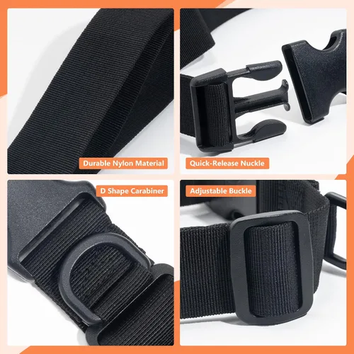 Vista 3 de TXIN Cinturón táctico, cinturón militar de nailon para hombre con hebilla ajustable de liberación rápida, color negro
