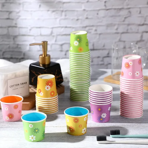 Vista 4 de Nuenen Paquete de 500 tazas de papel desechables de 3 onzas para enjuague bucal pequeñas, mini tazas de café expreso para bebidas calientes o frías