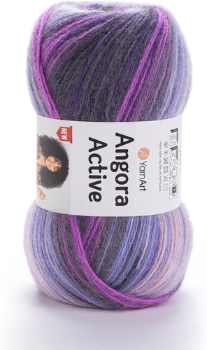 Vista 10 de YarnArt Angora Active Hilo de punto de peso para encaje variado – 1 madeja, 100g (3.5 oz), 500m (546 yardas) – 25% Mohair, 75% Acrílico – Hilo suave