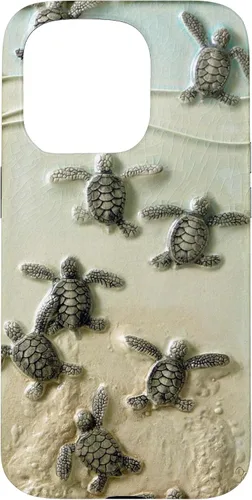 Vista 14 de Funda para iPhone 17, diseño de tortugas marinas color verde bebé