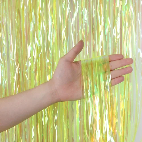 Vista 12 de Paquete de 3 cortinas con flecos para decoración de fiesta, cortinas de fondo de oropel para fiestas, cabina de fotos, bodas, graduaciones