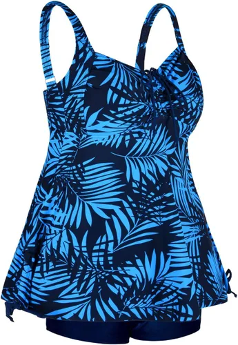 Vista 3 de Septangle - Trajes de baño para mujeres, tankini de dos piezas con estampado de cachemira, talla extragrande