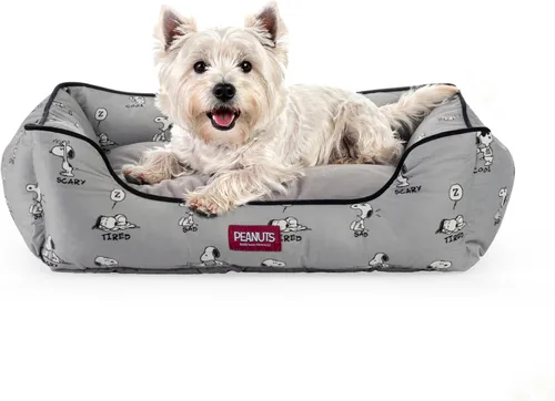 Vista 11 de Berkshire Peanuts® Cama para perros y gatos, almohadilla de felpa de forro Poses de casa para perros Snoopy regular azul marino