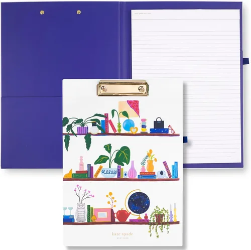 Vista 10 de kate spade new york Portapapeles de tapa dura con clip de perfil bajo, padfolio profesional incluye bloc de notas rayado, trabilla para bolígrafo