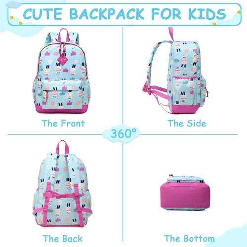 Vista 5 de VASCHY - Mochilas para niños y niñas, ligeras, resistentes al agua, con correa para el pecho