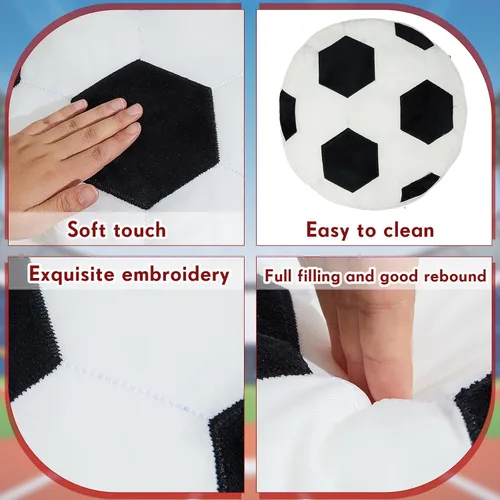 Vista 3 de Juexica Almohadas deportivas esponjosas de peluche para fútbol, baloncesto, béisbol, cojín deportivo de felpa para decoración de habitación, regalo