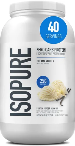 Vista 23 de Isopure Proteína aislada de suero de carbohidratos en polvo, crema