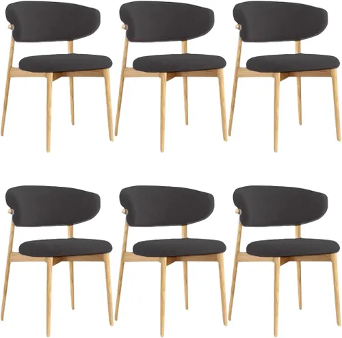 Vista 21 de YVYKFZD Juego de sillas de comedor, sillas de cocina de madera maciza, silla de comedor tapizada con respaldo curvo, silla de sala de estar sin Gris