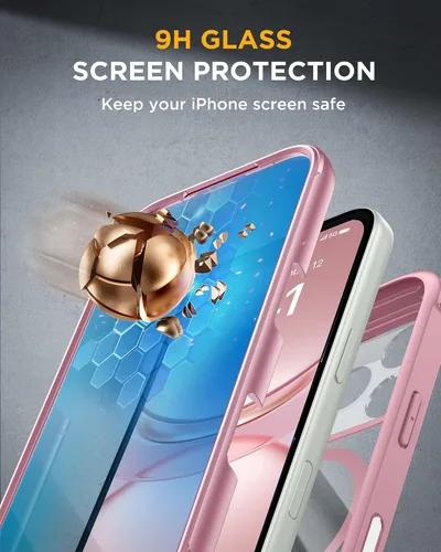 Vista 317 de Miracase Serie de vidrio para iPhone 11 de 6.1 pulgadas, funda protectora de cuerpo completo resistente mejorada con protector de pantalla de vidrio