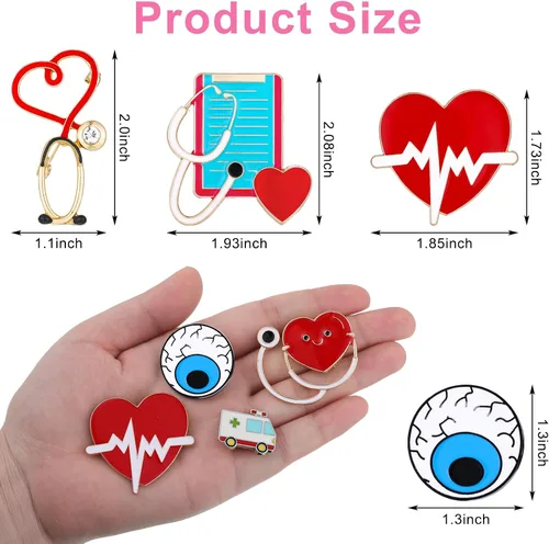 Vista 3 de 16 alfileres médicos para enfermera, estudiante, para enfermera, temporada, alfileres esmaltados para joyería, ropa, mochilas, chaquetas, accesorios