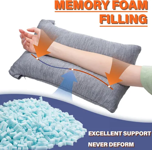 Vista 2 de 1 MIDDLE ONE Almohada de brazo de espuma viscoelástica para adultos y personas que duermen de lado, almohada de elevación de soporte para codo