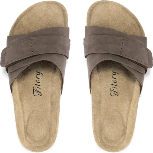 Vista 4 de FITORY Sandalias planas para mujer con correas ajustables, puntera abierta, talla 6-11