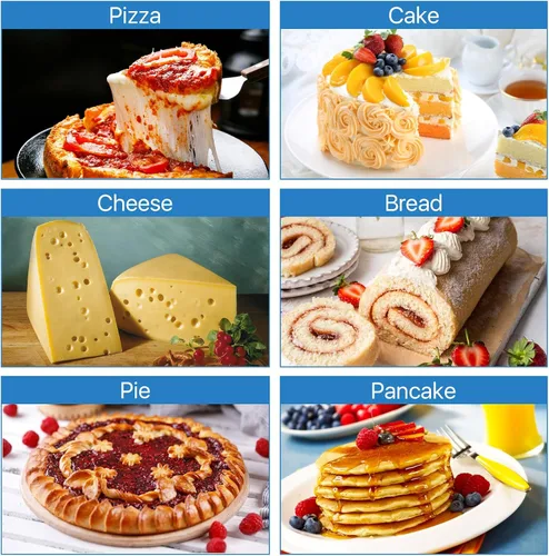 Vista 5 de 50 piezas desechables de plástico cortador de tartas, espátula de plástico negro para tartas, utensilios de servir desechables para pizza